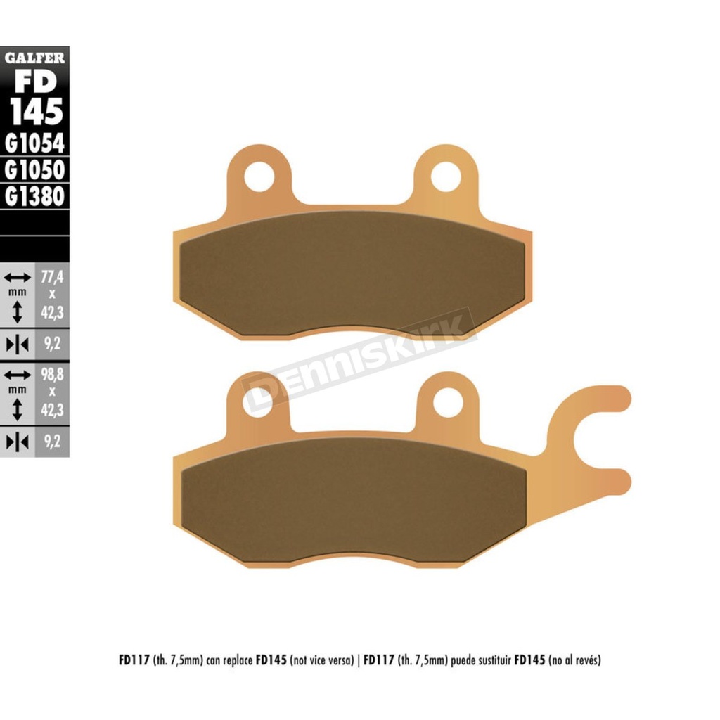 GALFER SET PASTILLAS TRAS KLR-650 >12 YS-250´04-08