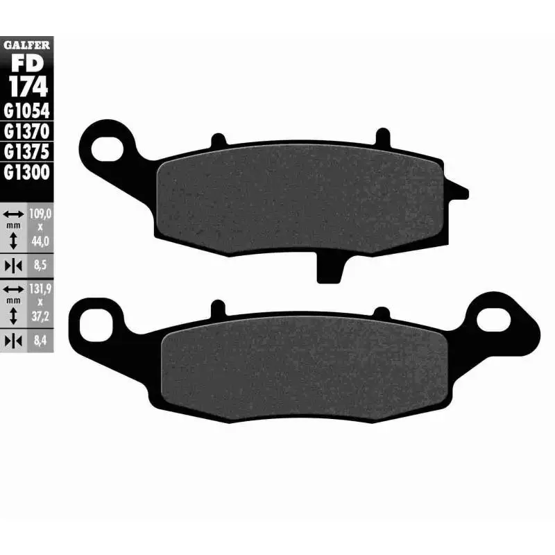 GALFER SET PASTILLAS DEL IZQ DL-1000´07-14 DELT IZQ GS-500´96-08 DELT DER DL-650´07-21 KLE650 VERSYS´07-14