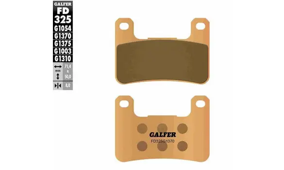 GALFER SET PASTILLAS DEL DL-1050´21-22 GSX-R 750´04-10 GSX-R 1000´04-11 DEL IZQ ZX-10R´11-21 GSX-R 600´04-10