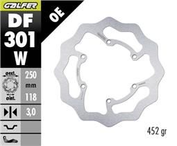 GALFER DISCO FRENO DELANTERO FIJO 250X3MM YAMAHA YZ / YZF -2015 / DRZ400 