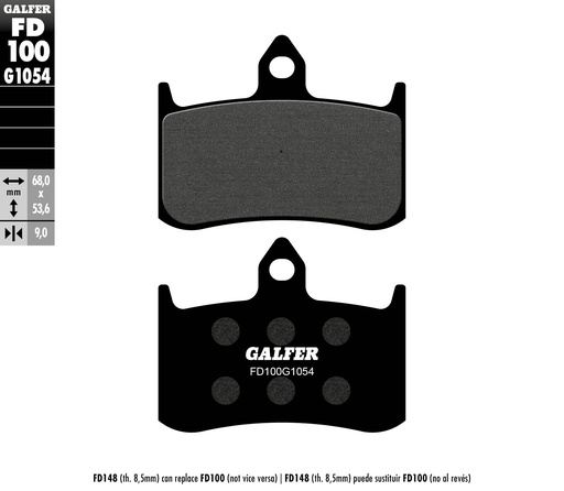 [FD100-G1054] GALFER SET PASTILLAS DEL CBR-900´92-97 DEL NR-750N´92 VTR-100´97-06 VFR-750´88-90