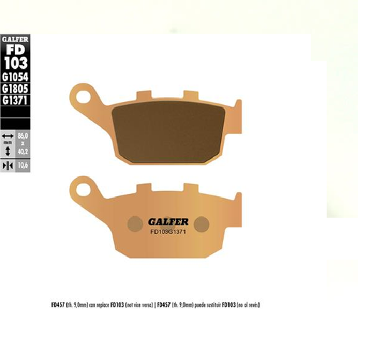 [FD103-G1371] GALFER SET PASTILLAS TRA YZF-600RR´03-08 XL-650 TRANSALP´00-06 AFRICA TWIN ´90-03 XF-650´97-02 Z900´17