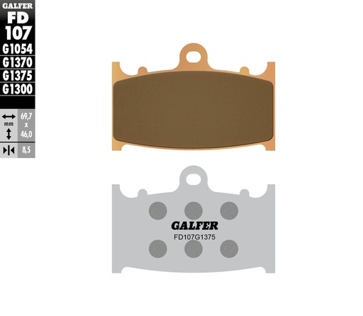 [FD107-G1375] GALFER SET PASTILLAS DEL GSXR-600´97-03 GSX-650'08-15 GSX-R 750'00-03 TL-1000'97 GSX-1250'07-16 ZX-6R'95-97 GPZ-900'96-98
