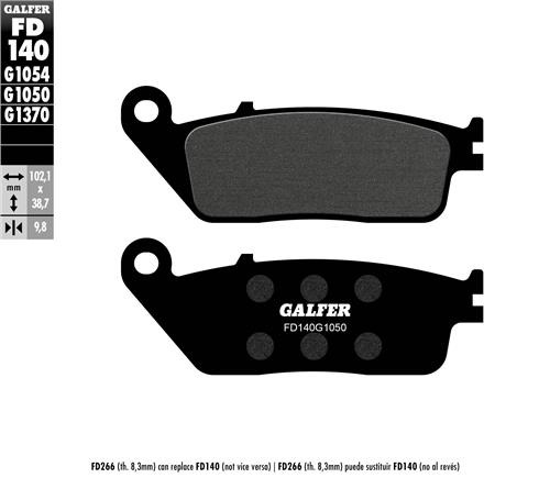[FD140-G1050] GALFER SET PASTILLAS DEL YP-125´10-17 YP-250´11-16 YP-400´13-18 MT-01>07 VL-1500´13-15 TRANSALP´94-96 SILVERWING