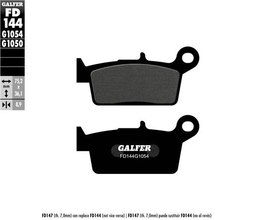 [FD144-G1651] GALFER SET PASTILLAS TRA XR-650´93-07 XR-250´91-04 RM-250´96-12 WR-426F`01-02 YZ-426F`00-02 DRZ-400´00-09