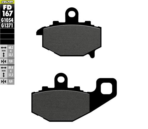 [FD167-G1054] GALFER SET PASTILLAS TRA CF MOTO 650´1 VERSYS´07´14 ZX-6R´98-06 ZZR-60 ZX-9R´94-04  Z-1000´03-20 GPZ-110´97-98