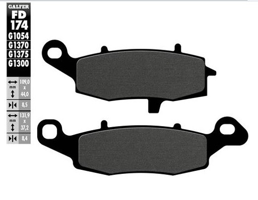 [FD174-G1054] GALFER SET PASTILLAS DEL DER DL-650´14 KLE-650 VERSYS 650 DELT DER GS-600´98-06 DEL DER DL-1000´02-14