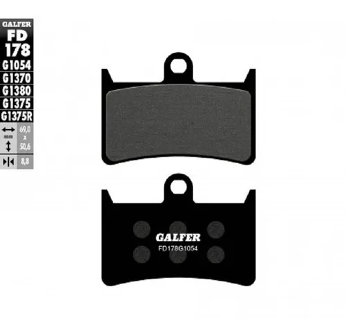 [FD178-G1054] GALFER SET PASTILLAS DEL FZ-6´07-09 MT-09´14-21 TDM-900´02-14 R1´96-23 XP-500´12-16 XP-530´17-20 YZF-R6´99-16