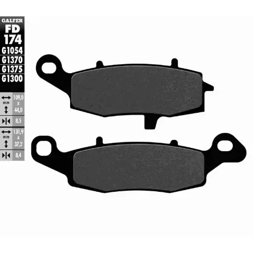 [FD179-G1054] GALFER SET PASTILLAS DEL IZQ DL-1000´07-14 DELT IZQ GS-500´96-08 DELT DER DL-650´07-21 KLE650 VERSYS´07-14