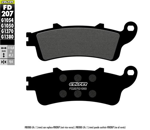 [FD207-G1050] GALFER SET PASTILLAS TRA GL-1800´01-17 VT 1300 INTERSTATE´11-13