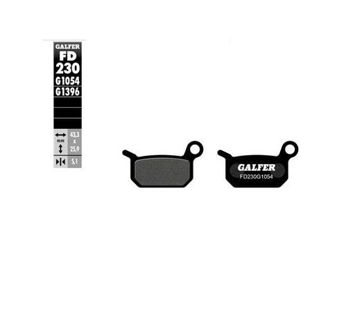 [FD230-G1054] GALFER SET PASTILLAS TRAS KTM SX-50´06-13 SX-E 50´21-23  SX-65´04-08  XC-65´08-23 HUSQVARNA TC-50´18-23 CR-50´11-23 SM-50´11-23