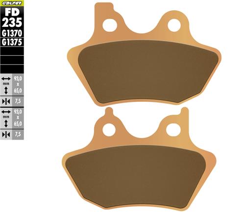 [FD235-G1370] GALFER SET PASTILLAS HARLEY DAVIDSON FLSTF 1450 FAT BOY´00-04 XL-883 SPORTER´88-03 XL 1200 SPORTER´00-03 ROAD KING´00-07  VRSCD 1130 V-ROD´04-05