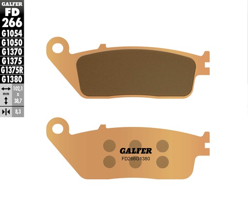 [FD266-G1380] GALFER SET PASTILLAS DEL AN-650´02-18 GSF-650´95-99 BMW SCOOTER C-650´13-20 GL-1500´97-03 CBR-1000´89-92