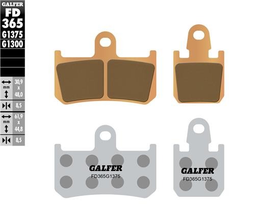 [FD365-G1375] GALFER SET PASTILLAS DEL YZF-R1´07-14  MT-01 1700´07-16 V-MAX-1700´ 09-18