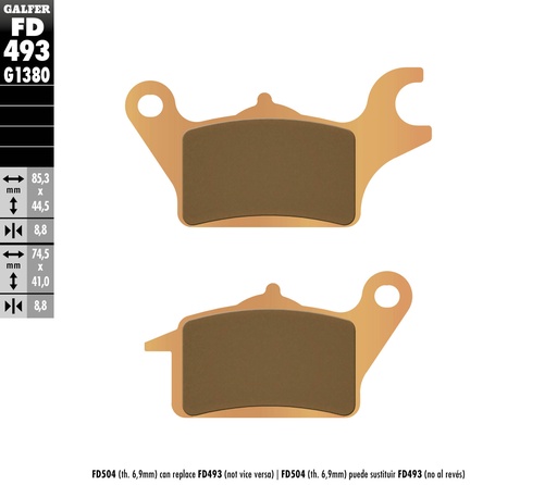 [FD493-G1380] GALFER  SET PASTILLAS BURGMAN 125 HJ SQUAL0 150