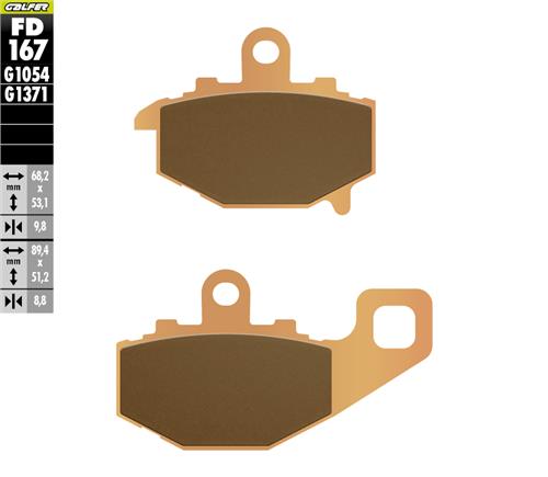 [FD167-G1371] GALFER SET PASTILLAS TRA CF MOTO 650´1 VERSYS´07´14 ZX-6R´98-06 ZZR-60 ZX-9R´94-04  Z-1000´03-20 GPZ-110´97-98 