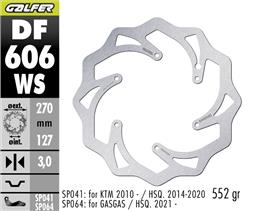 [DF606WS] GALFER DISCO FRENO DELANTERO OVERSIZE 270X3MM KTM & HUSQVARNA OFF-ROAD