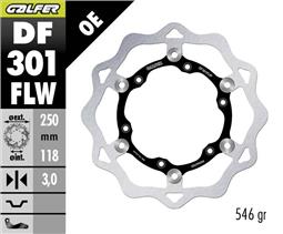 [DF301FLW] GALFER DISCO FRENO DELANTERO FLOTANTE FIJO 250X3MM YAMAHA YZ 125/250/450 15-20