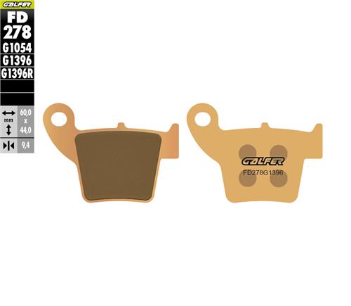 [FD278G1396]  GALFER SET DE PASTILLAS TRASERA HONDA CR 250 04/08